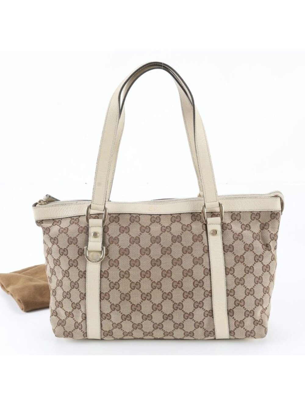Gucci GG Canvas Abbey Leather Tote
